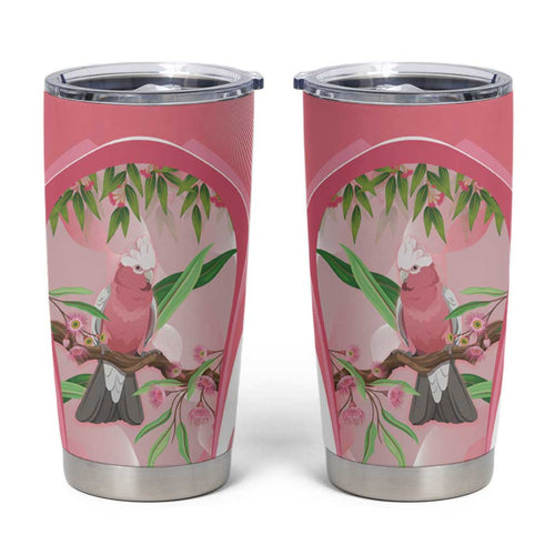 Galah Cockatoo Australia Tumbler Cup Aussie Native Eucalyptus Caesia Flowers