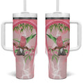 Galah Cockatoo Australia Tumbler With Handle Aussie Native Eucalyptus Caesia Flowers