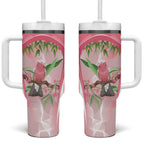 Galah Cockatoo Australia Tumbler With Handle Aussie Native Eucalyptus Caesia Flowers