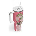 Galah Cockatoo Australia Tumbler With Handle Aussie Native Eucalyptus Caesia Flowers