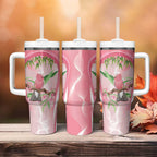 Galah Cockatoo Australia Tumbler With Handle Aussie Native Eucalyptus Caesia Flowers