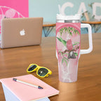 Galah Cockatoo Australia Tumbler With Handle Aussie Native Eucalyptus Caesia Flowers