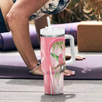 Galah Cockatoo Australia Tumbler With Handle Aussie Native Eucalyptus Caesia Flowers