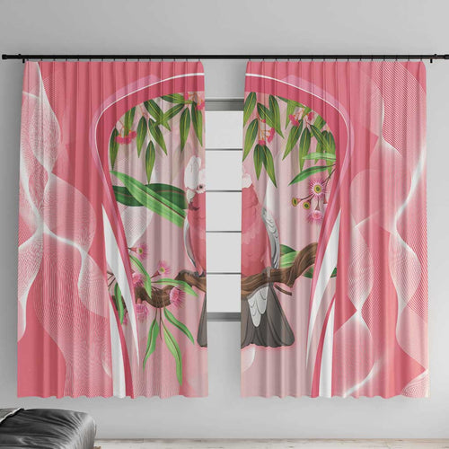 Galah Cockatoo Australia Window Curtain Aussie Native Eucalyptus Caesia Flowers