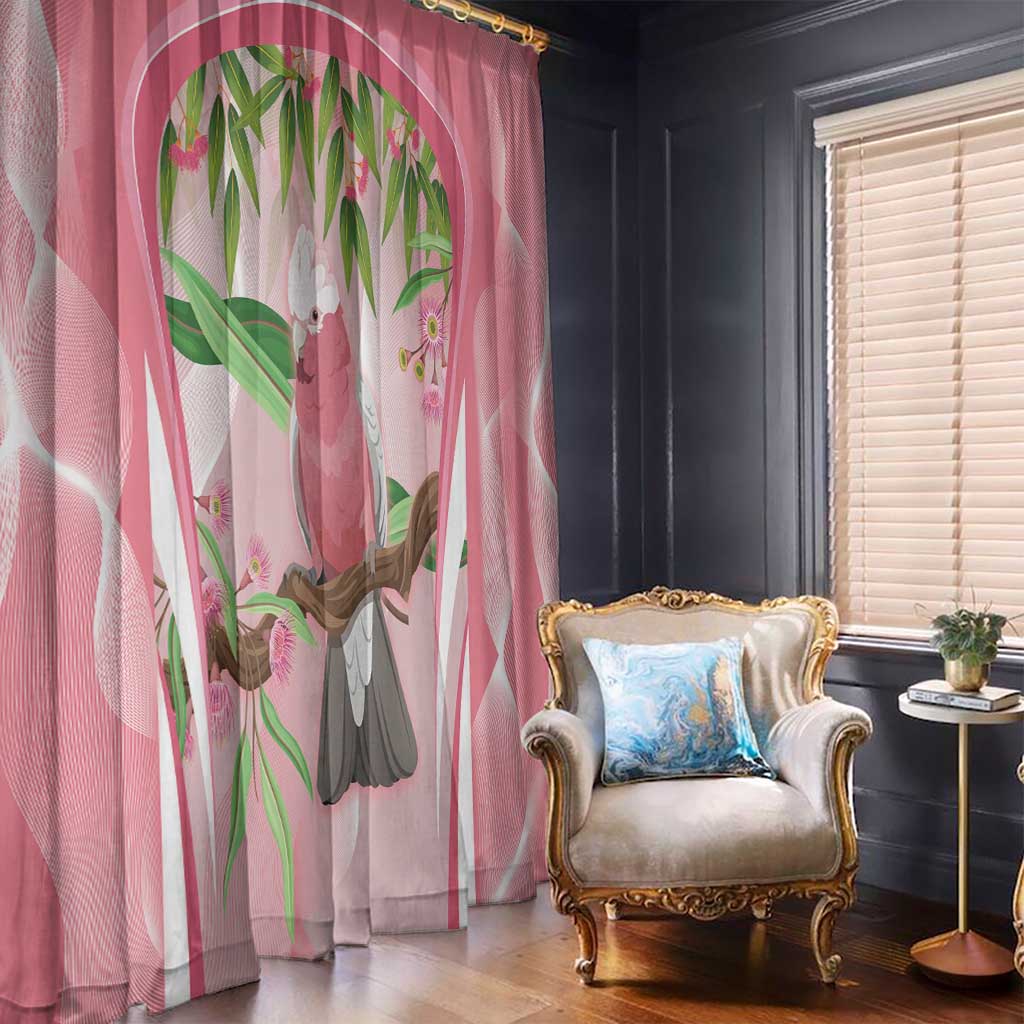 Galah Cockatoo Australia Window Curtain Aussie Native Eucalyptus Caesia Flowers