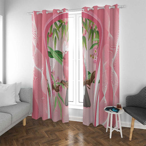 Galah Cockatoo Australia Window Curtain Aussie Native Eucalyptus Caesia Flowers