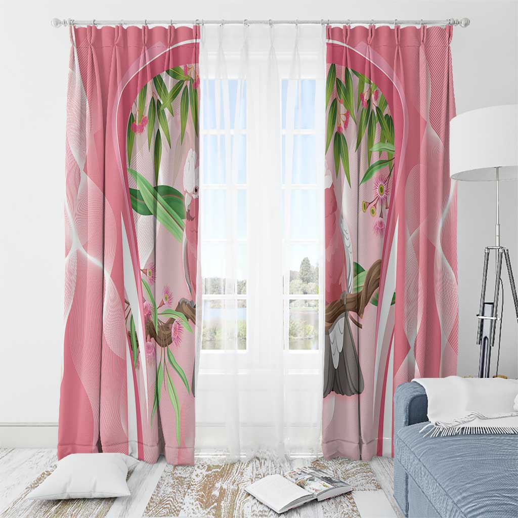Galah Cockatoo Australia Window Curtain Aussie Native Eucalyptus Caesia Flowers