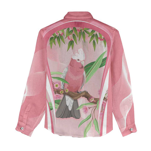 Galah Cockatoo Australia Women Casual Shirt Aussie Native Eucalyptus Caesia Flowers