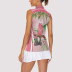 Galah Cockatoo Australia Women Sleeveless Polo Shirt Aussie Native Eucalyptus Caesia Flowers