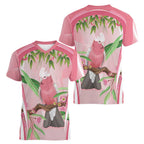 Galah Cockatoo Australia Women V-Neck T-Shirt Aussie Native Eucalyptus Caesia Flowers