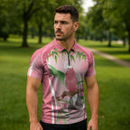 Galah Cockatoo Australia Zipper Polo Shirt Aussie Native Eucalyptus Caesia Flowers