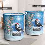 Australia Magpie Christmas In July Laundry Basket Eucalyptus Snow Globe Merry Xmas