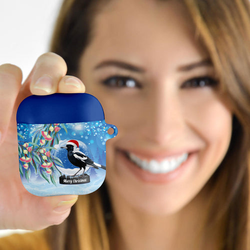 Australia Magpie Christmas In July AirPods Case Eucalyptus Snow Globe Merry Xmas