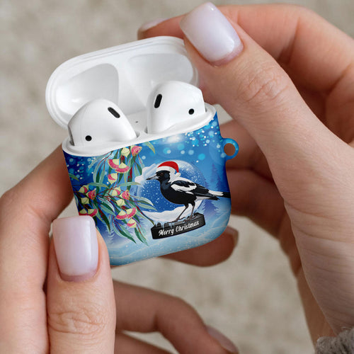 Australia Magpie Christmas In July AirPods Case Eucalyptus Snow Globe Merry Xmas