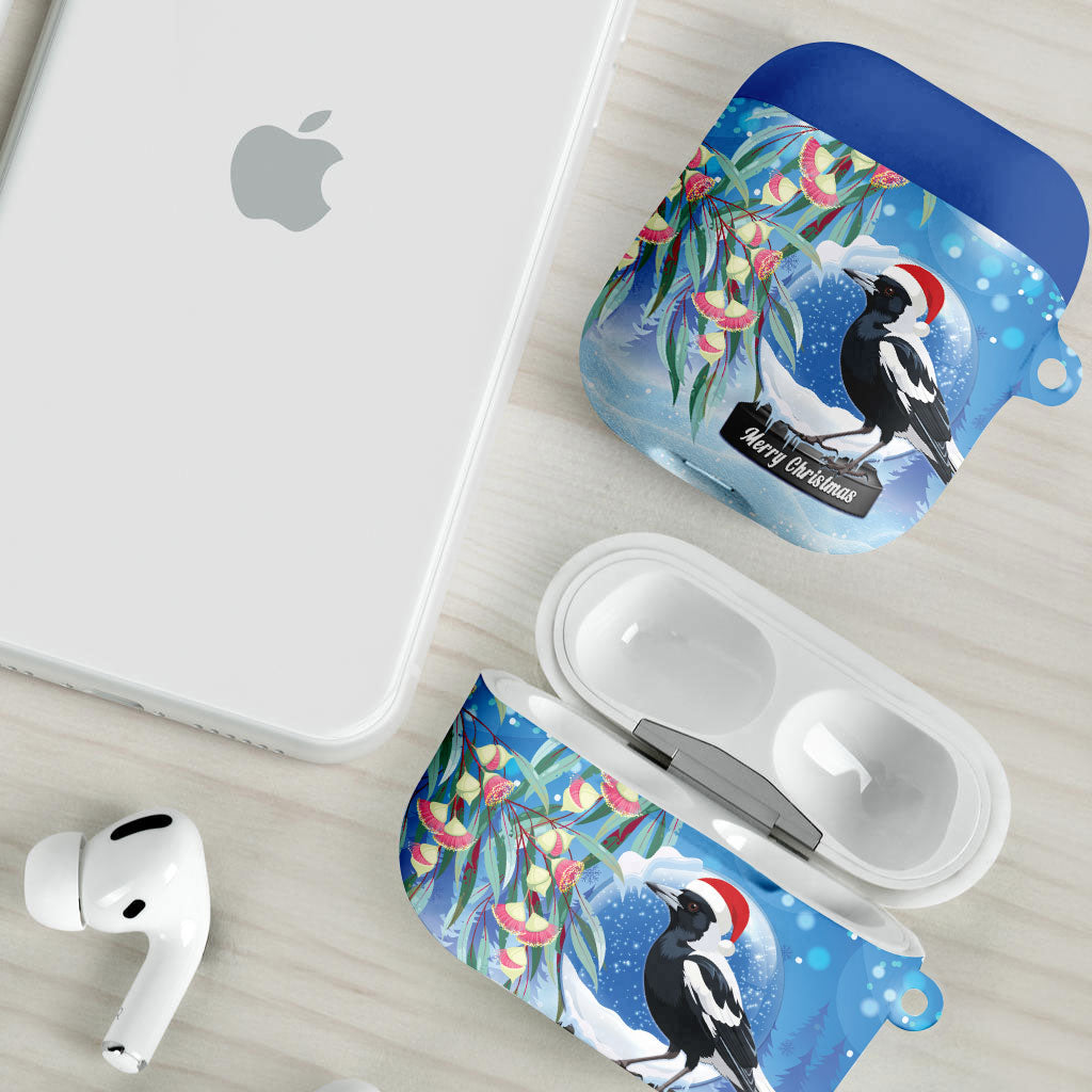 Australia Magpie Christmas In July AirPods Case Eucalyptus Snow Globe Merry Xmas