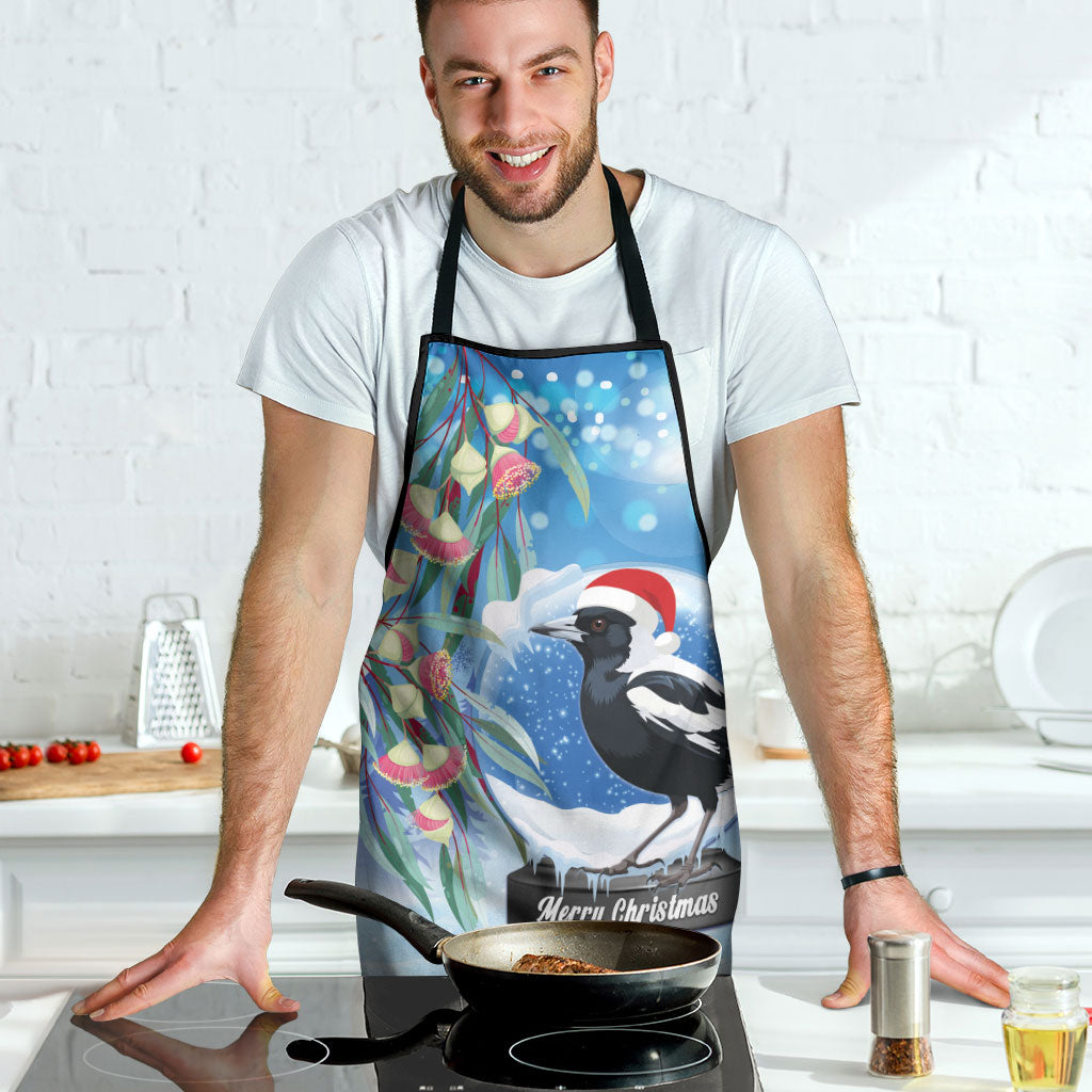 Australia Magpie Christmas In July Apron Eucalyptus Snow Globe Merry Xmas