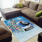 Australia Magpie Christmas In July Area Rug Eucalyptus Snow Globe Merry Xmas