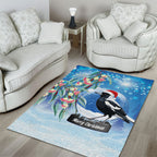 Australia Magpie Christmas In July Area Rug Eucalyptus Snow Globe Merry Xmas