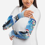 Australia Magpie Christmas In July Arm Sleeves Eucalyptus Snow Globe Merry Xmas