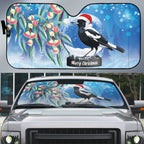 Australia Magpie Christmas In July Auto Sun Shade Eucalyptus Snow Globe Merry Xmas