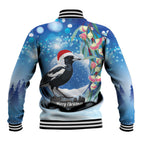 Australia Magpie Christmas In July Baseball Jacket Eucalyptus Snow Globe Merry Xmas