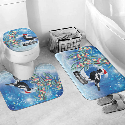 Australia Magpie Christmas In July Bathroom Set Eucalyptus Snow Globe Merry Xmas