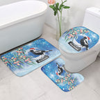 Australia Magpie Christmas In July Bathroom Set Eucalyptus Snow Globe Merry Xmas