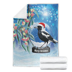 Australia Magpie Christmas In July Blanket Eucalyptus Snow Globe Merry Xmas