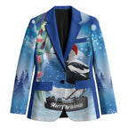 Australia Magpie Christmas In July Blazer Eucalyptus Snow Globe Merry Xmas