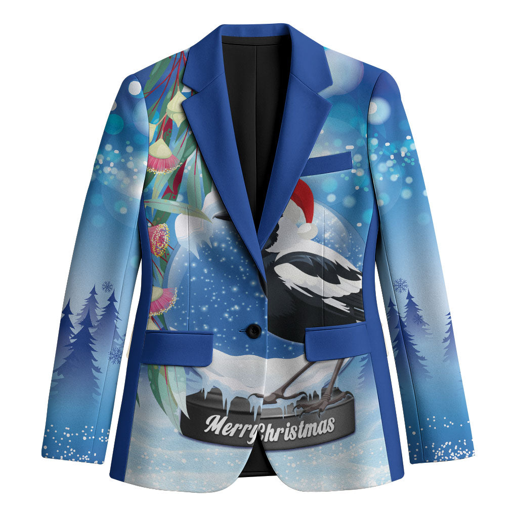 Australia Magpie Christmas In July Blazer Eucalyptus Snow Globe Merry Xmas