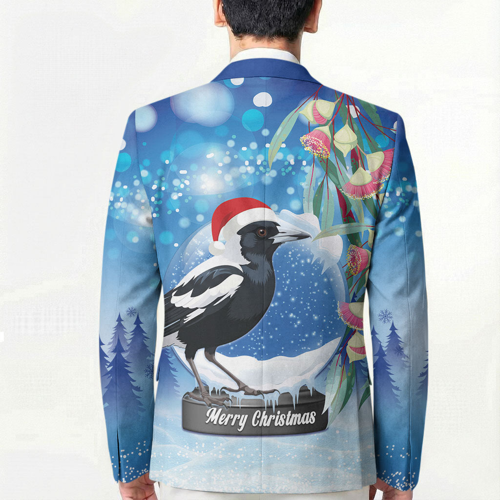Australia Magpie Christmas In July Blazer Eucalyptus Snow Globe Merry Xmas