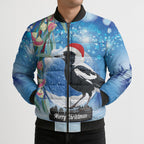 Australia Magpie Christmas In July Bomber Puffer Jacket Eucalyptus Snow Globe Merry Xmas