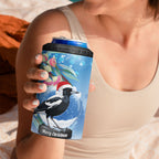Australia Magpie Christmas In July 4 in 1 Can Cooler Tumbler Eucalyptus Snow Globe Merry Xmas