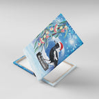 Australia Magpie Christmas In July Canvas Wall Art Eucalyptus Snow Globe Merry Xmas