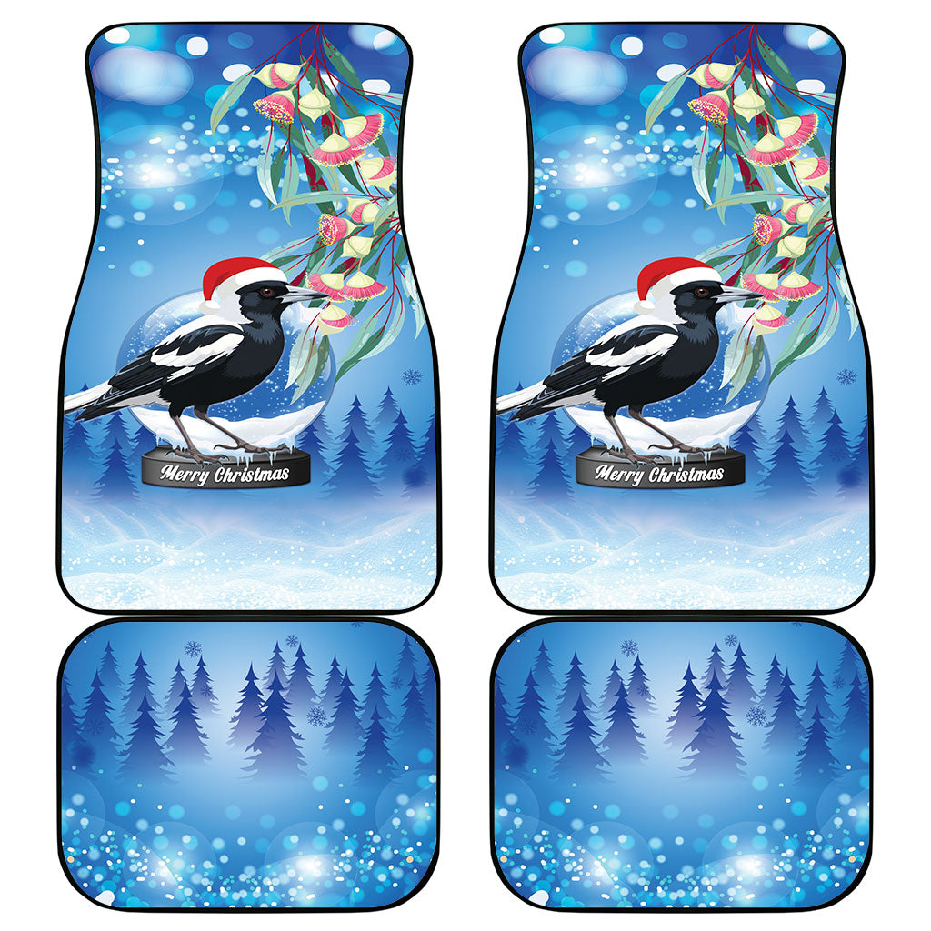 Australia Magpie Christmas In July Car Mats Eucalyptus Snow Globe Merry Xmas