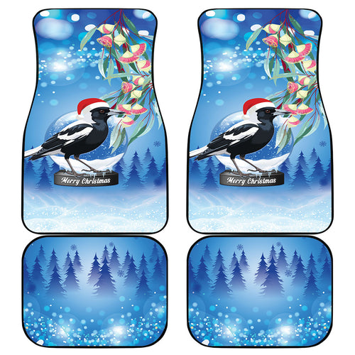 Australia Magpie Christmas In July Car Mats Eucalyptus Snow Globe Merry Xmas