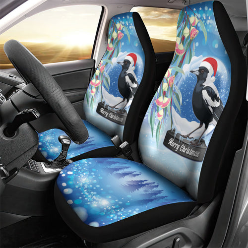 Australia Magpie Christmas In July Car Seat Cover Eucalyptus Snow Globe Merry Xmas