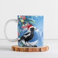 Australia Magpie Christmas In July Ceramic Mug Eucalyptus Snow Globe Merry Xmas
