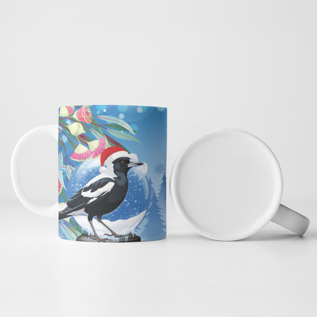 Australia Magpie Christmas In July Ceramic Mug Eucalyptus Snow Globe Merry Xmas