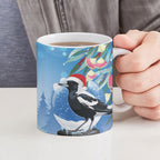 Australia Magpie Christmas In July Ceramic Mug Eucalyptus Snow Globe Merry Xmas
