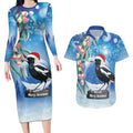 Australia Magpie Christmas In July Couples Matching Long Sleeve Bodycon Dress and Hawaiian Shirt Eucalyptus Snow Globe Merry Xmas