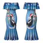 Australia Magpie Christmas In July Couples Matching Mermaid Dress and Hawaiian Shirt Eucalyptus Snow Globe Merry Xmas LT22