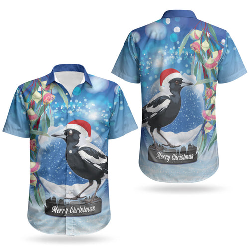 Australia Magpie Christmas In July Couples Matching Summer Maxi Dress and Hawaiian Shirt Eucalyptus Snow Globe Merry Xmas