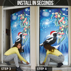 Australia Magpie Christmas In July Door Cover Eucalyptus Snow Globe Merry Xmas