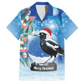 Australia Magpie Christmas In July Family Matching Long Sleeve Bodycon Dress and Hawaiian Shirt Eucalyptus Snow Globe Merry Xmas