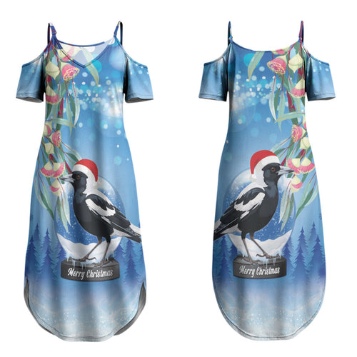 Australia Magpie Christmas In July Family Matching Summer Maxi Dress and Hawaiian Shirt Eucalyptus Snow Globe Merry Xmas