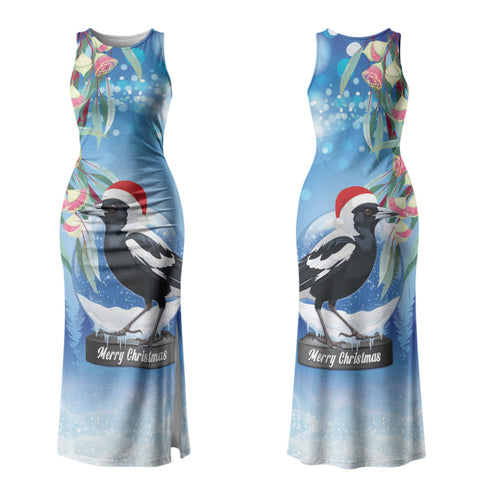 Australia Magpie Christmas In July Family Matching Tank Maxi Dress and Hawaiian Shirt Eucalyptus Snow Globe Merry Xmas
