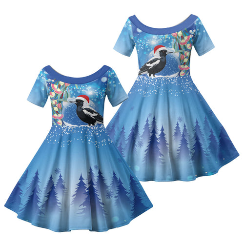 Australia Magpie Christmas In July Family Matching Tank Maxi Dress and Hawaiian Shirt Eucalyptus Snow Globe Merry Xmas