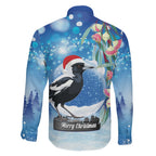 Australia Magpie Christmas In July Family Matching Tank Maxi Dress and Hawaiian Shirt Eucalyptus Snow Globe Merry Xmas