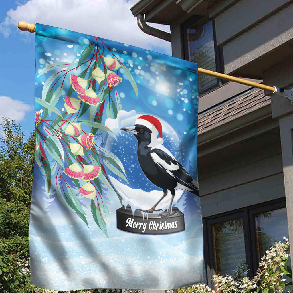 Australia Magpie Christmas In July Garden Flag Eucalyptus Snow Globe Merry Xmas